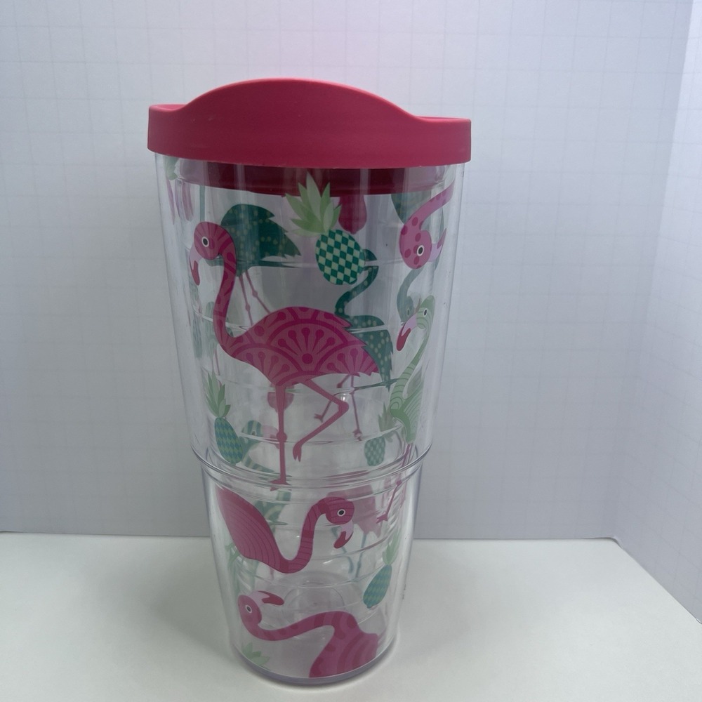 Tervis Flamingo Tumbler 24 oz Tropical Pink Beach Pool Summer Cup Party Drinks